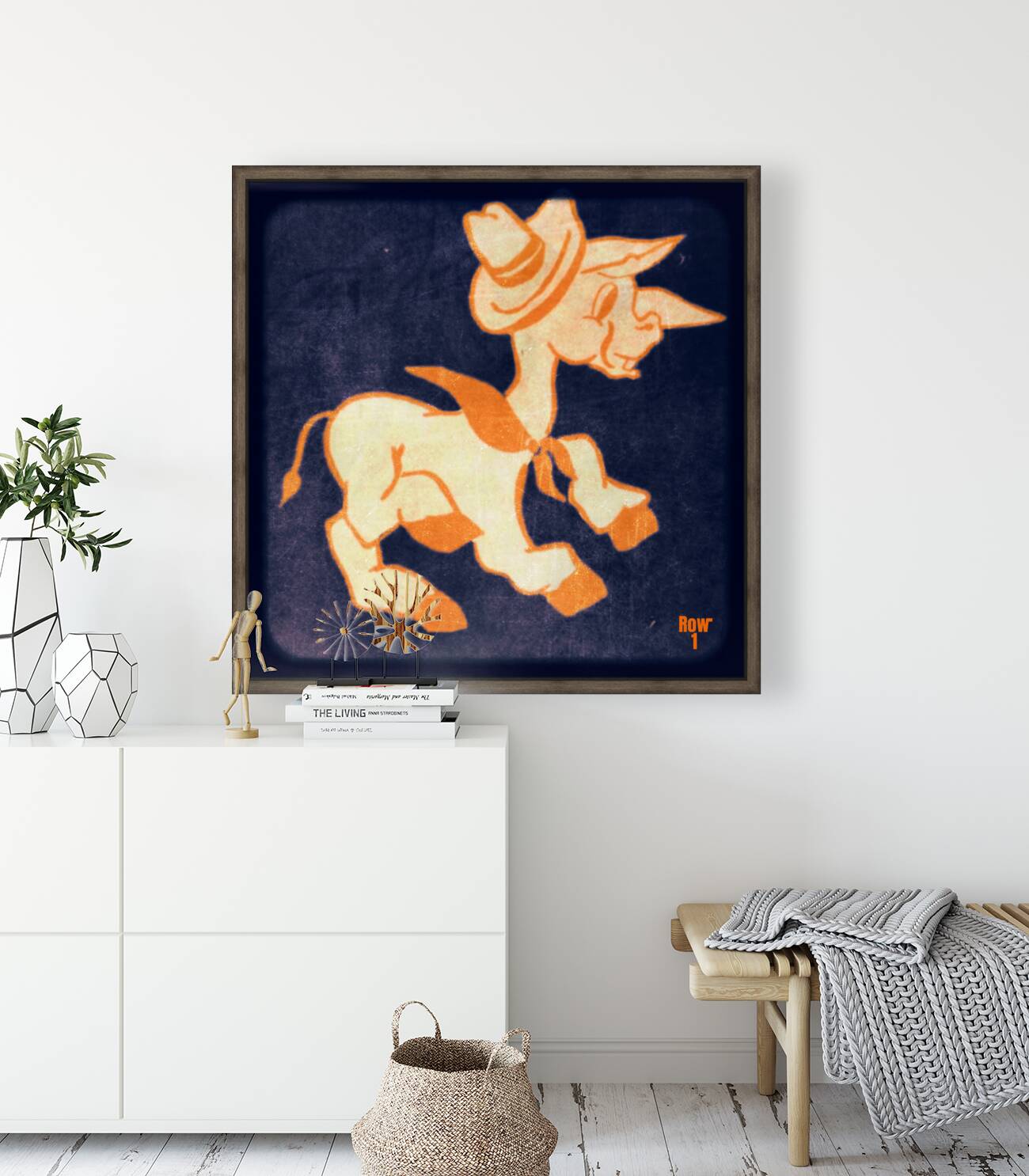 Vintage Texas Western Burro Mascot Art Reproduction