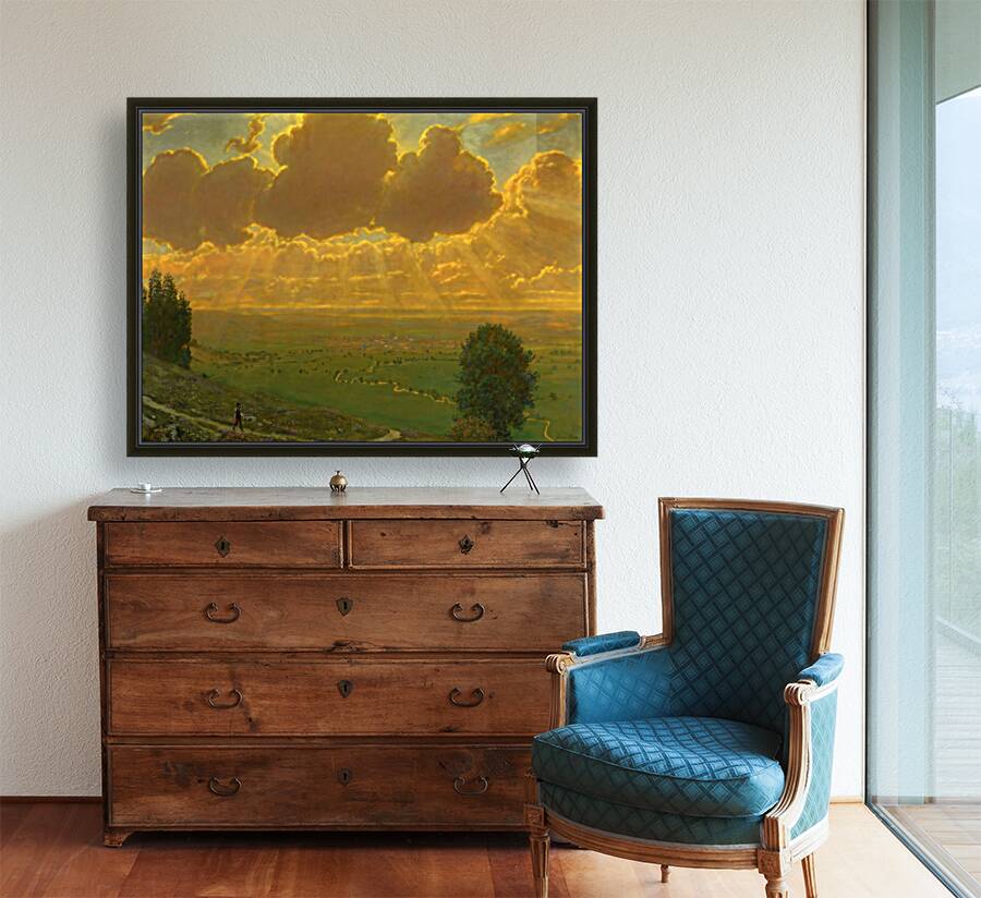 Sunburst Over Sackingen Black Forest  Reproduction