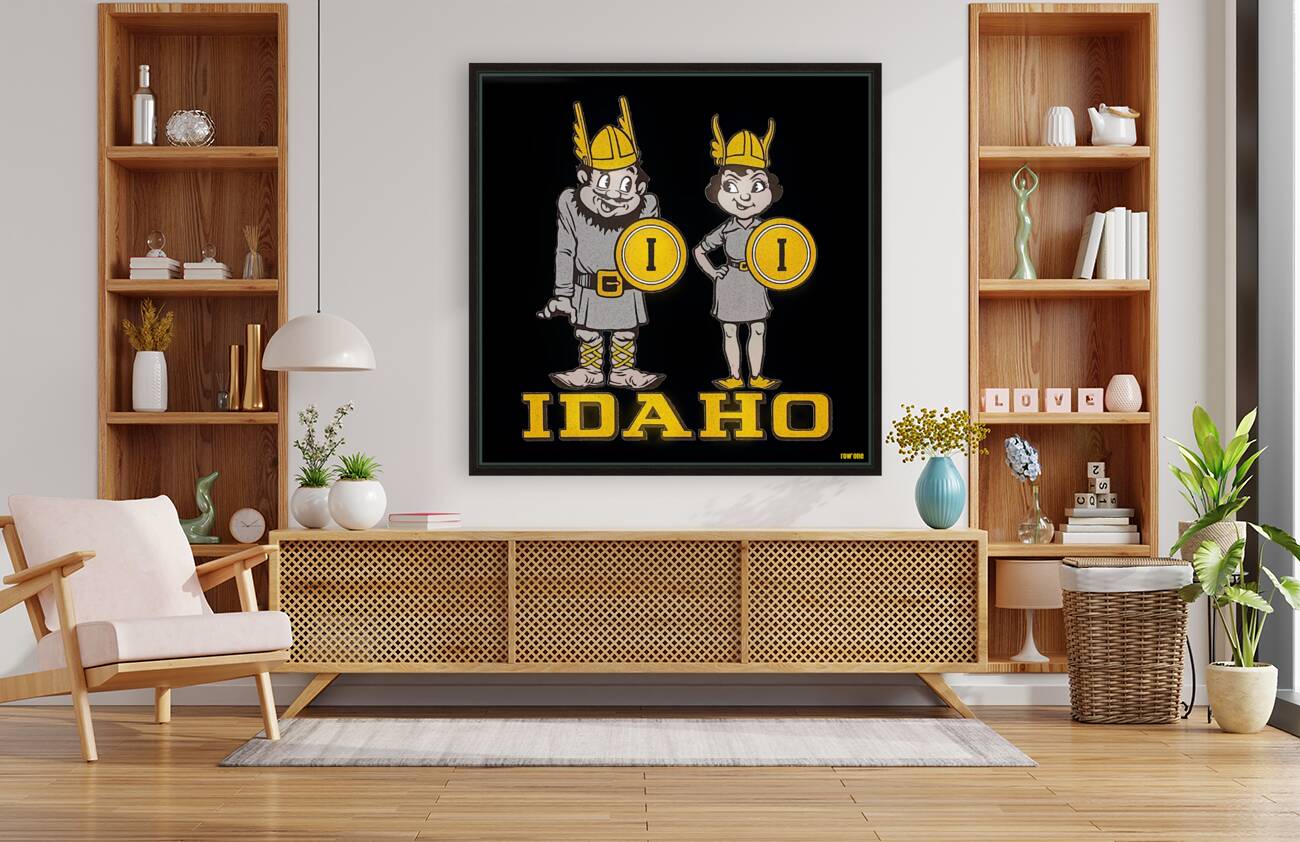 Vintage Idaho Vandals Cartoon Couple Art Reproduction