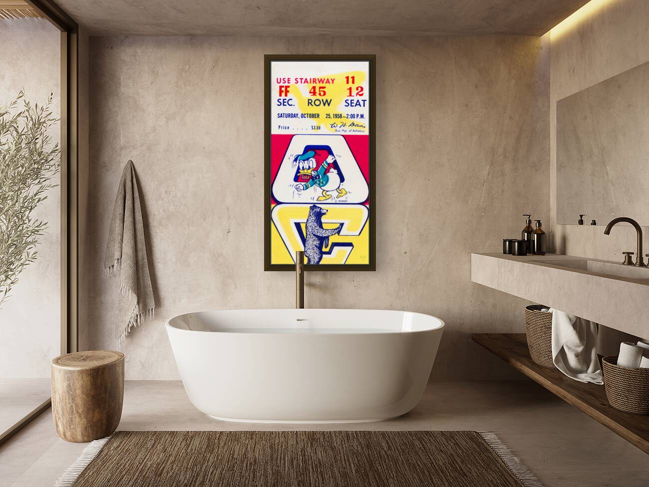 1958 Oregon Ducks vs. Cal Bears Ticket Art Reproduction