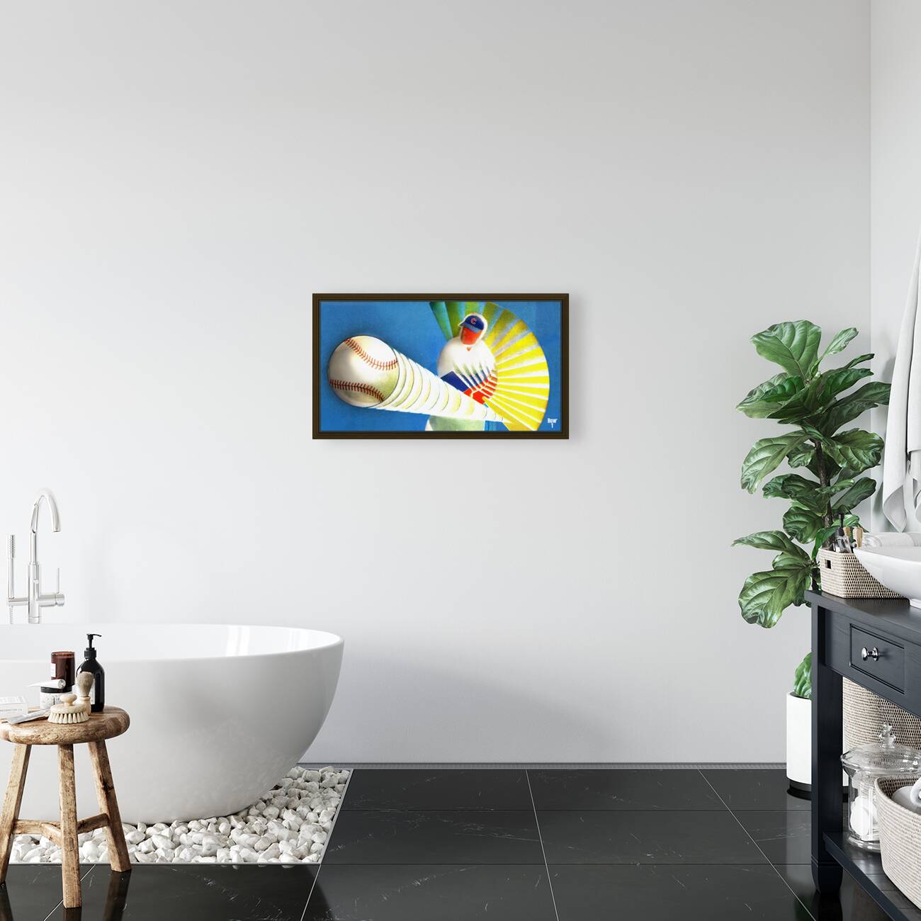 Vintage Cubs Batter Remix Art Reproduction