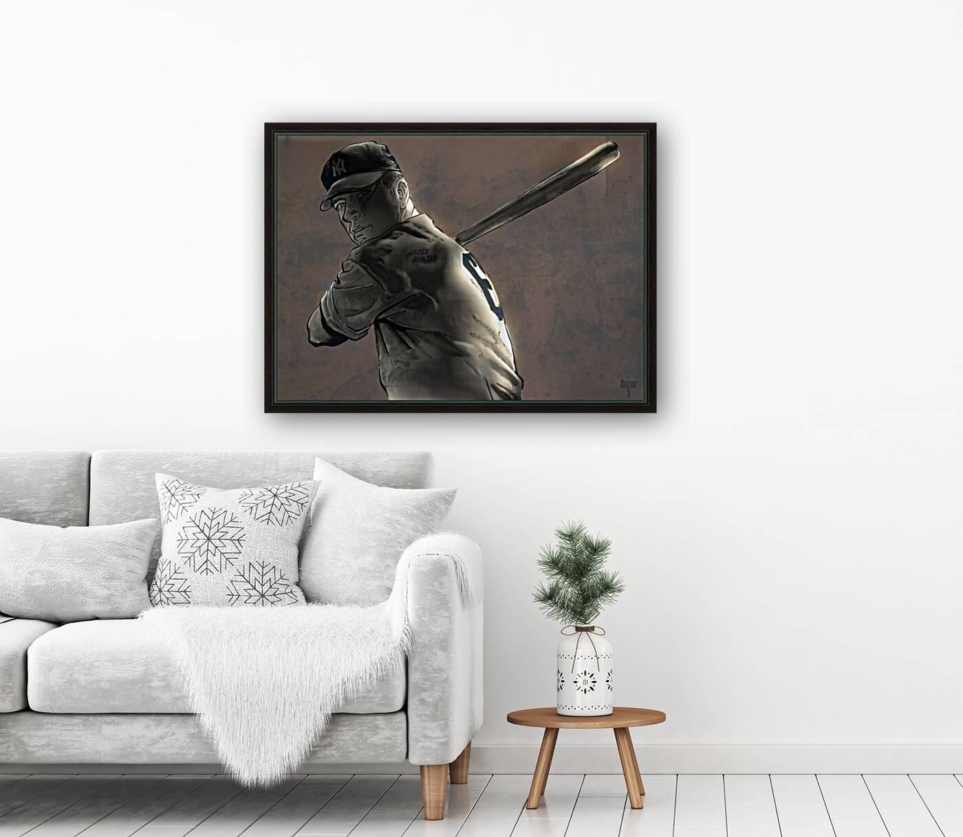 Mickey Mantle Rookie Art Reproduction