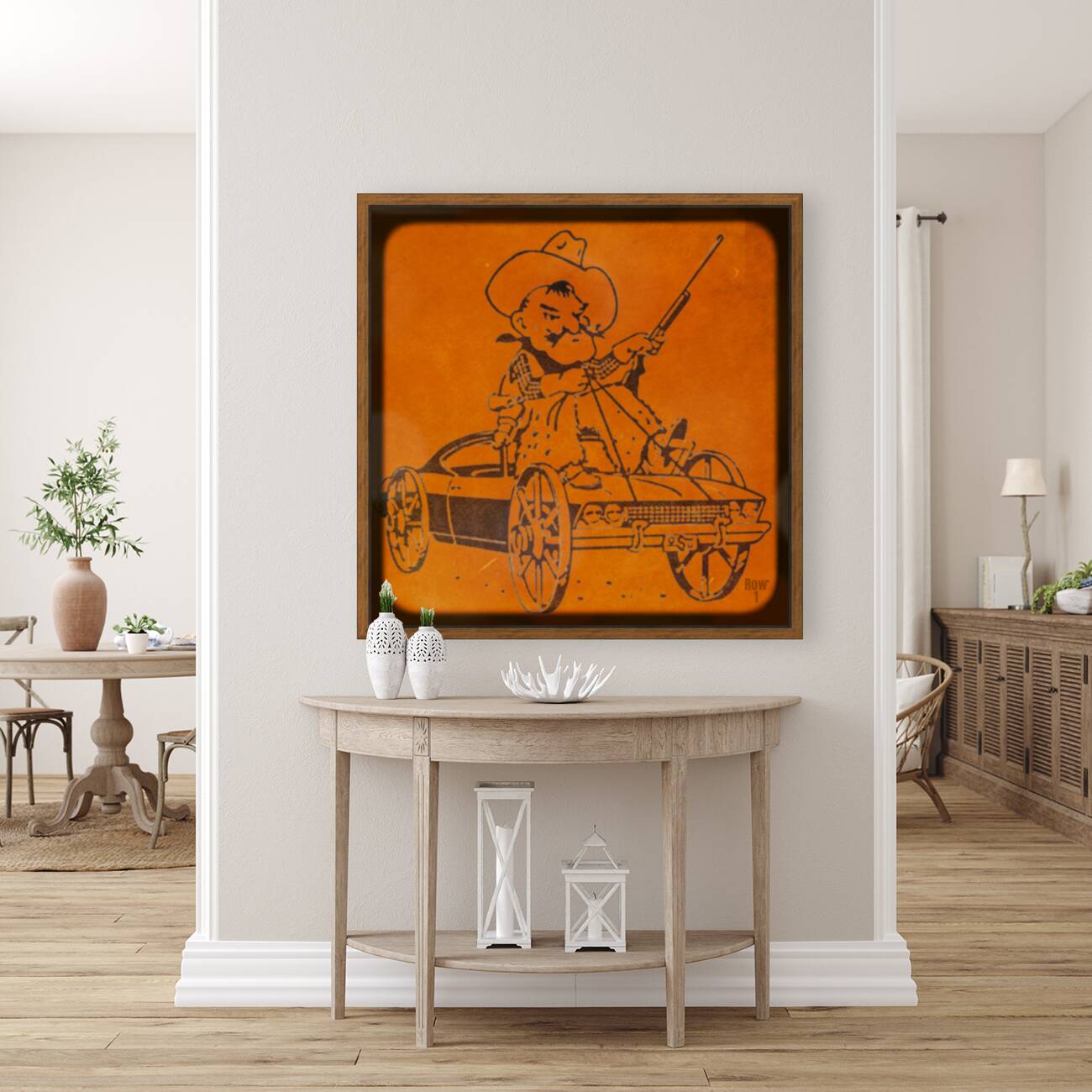 1970s Pistol Pete OSU Car Art Reproduction
