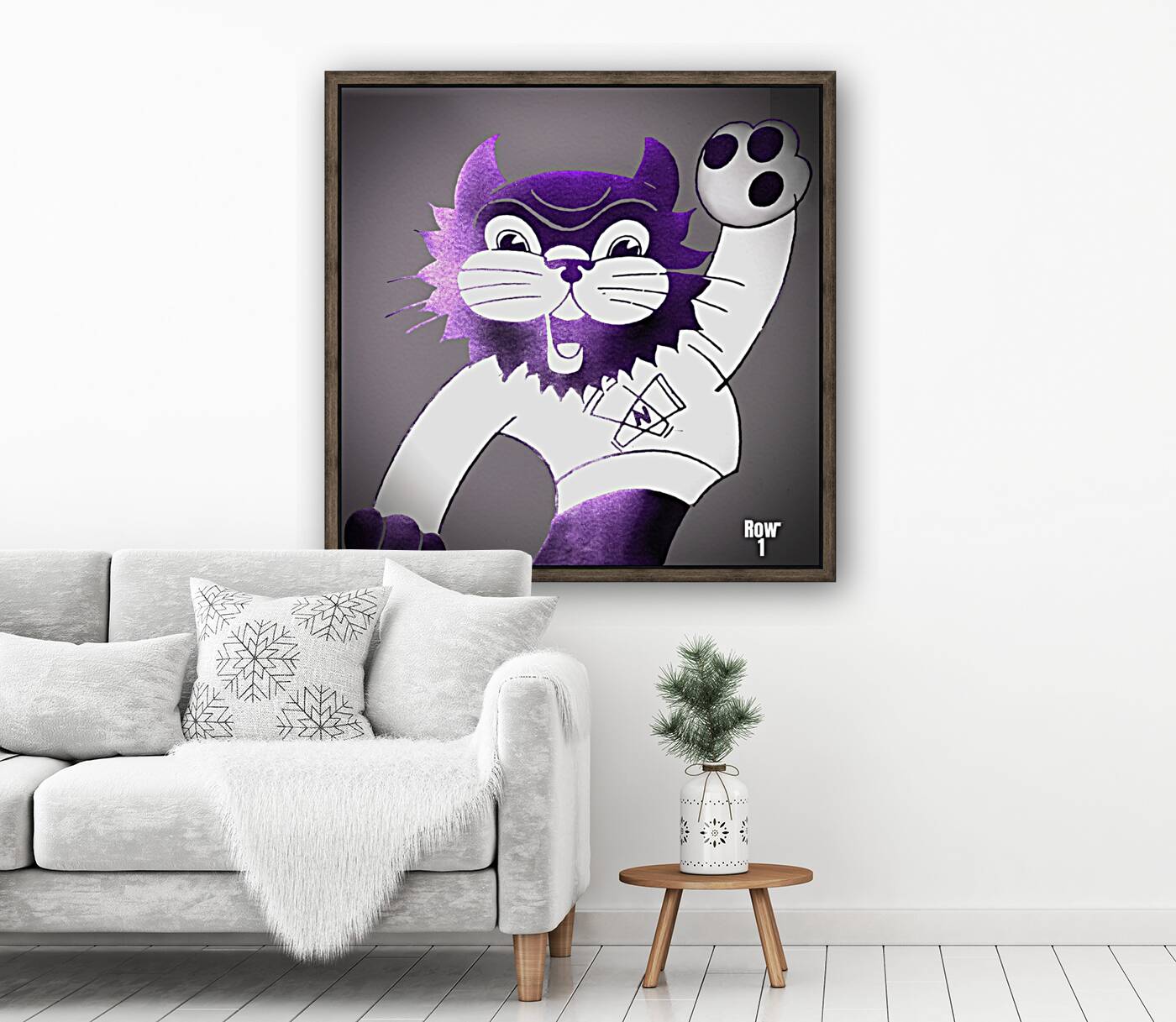 Vintage Northwestern Wildcat Cartoon Art Reproduction