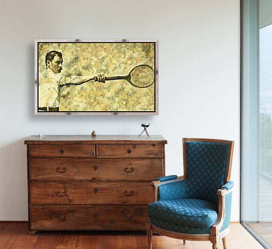 the backhand vintage tennis art Reproduction