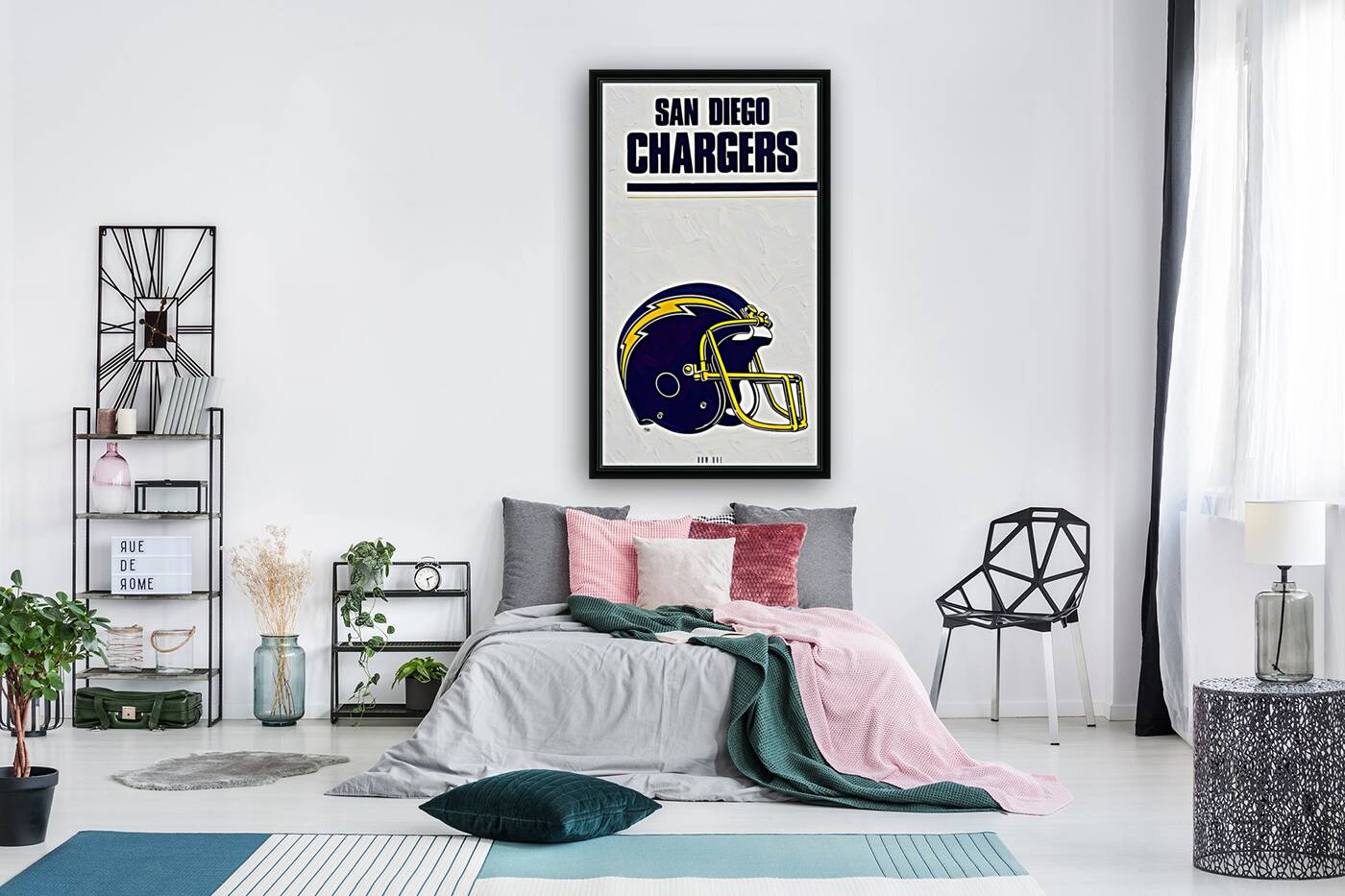 1980s san diego chargers helmet art Reproduction