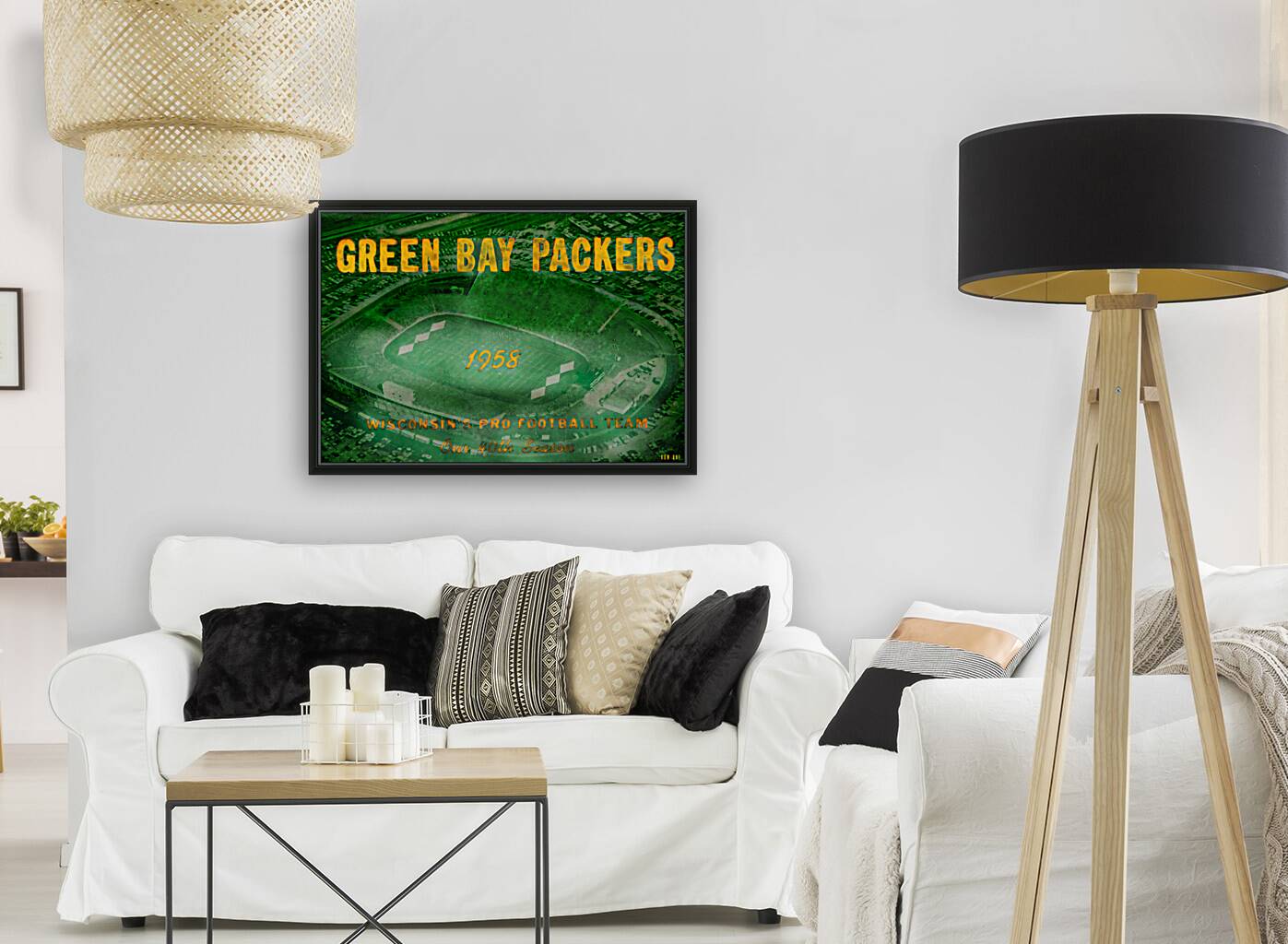 1958 green bay packers football art remix Reproduction