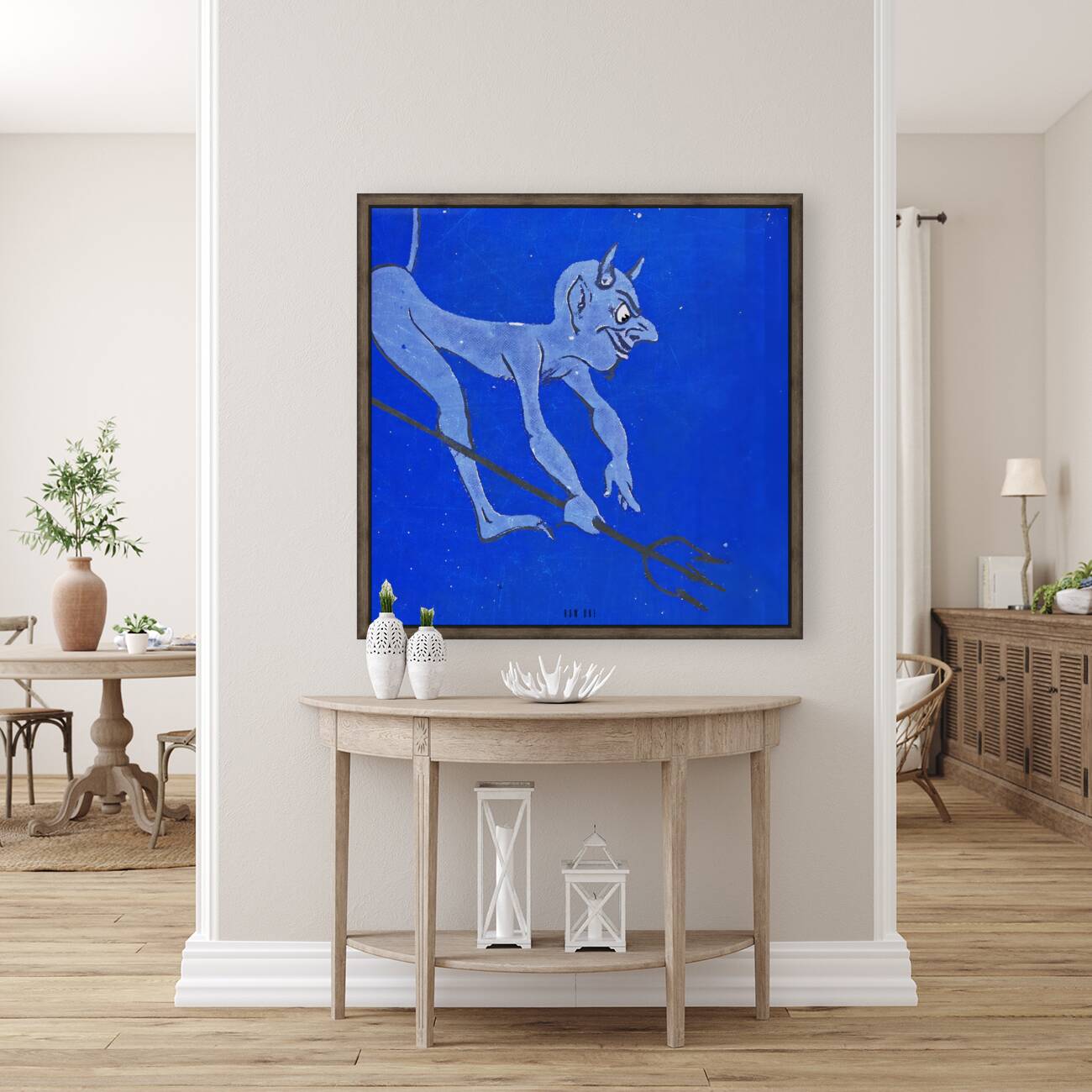 Vintage Duke Blue Devil Cartoon Art by Row One Brand Wall Art