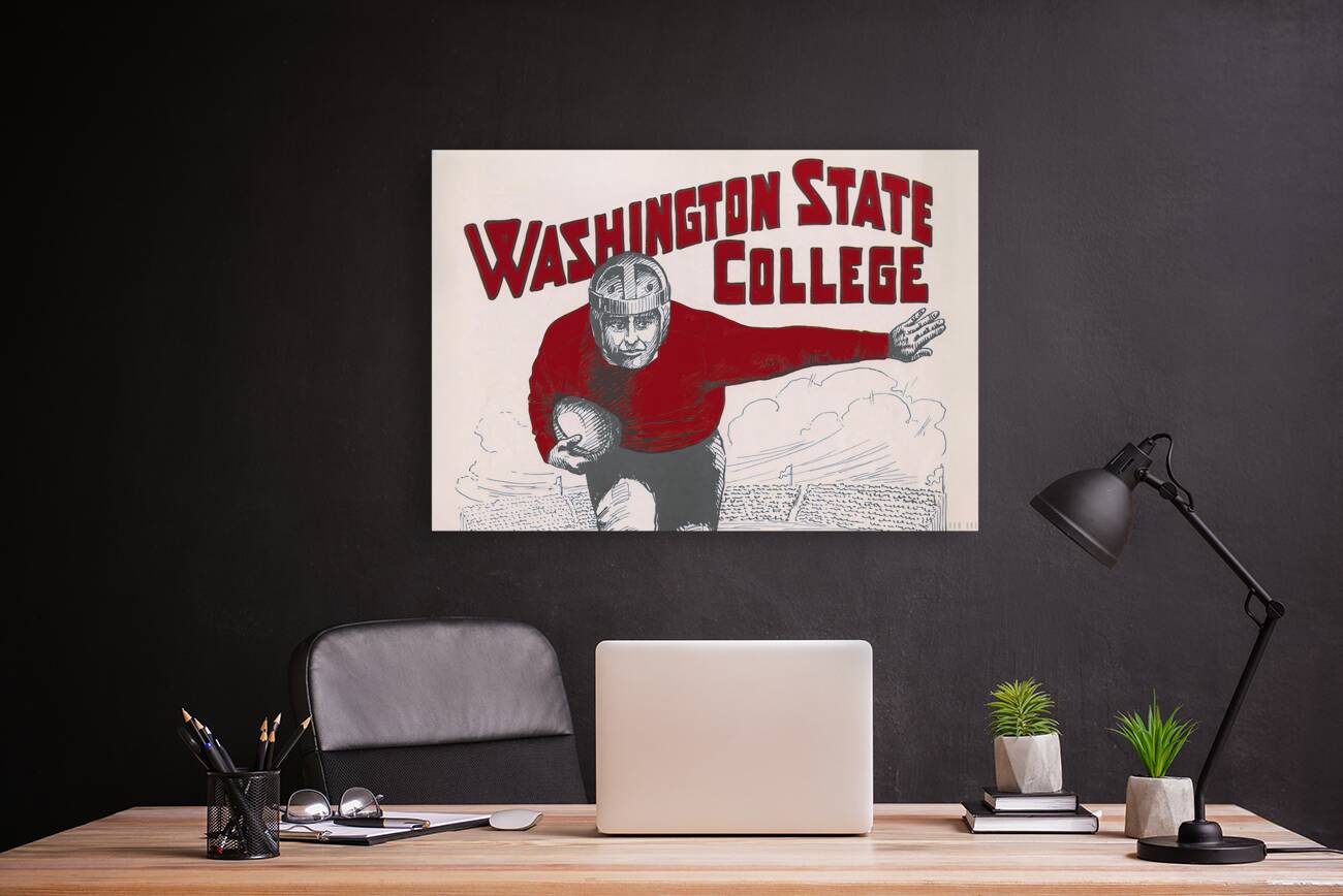 vintage washington state college football art Reproduction