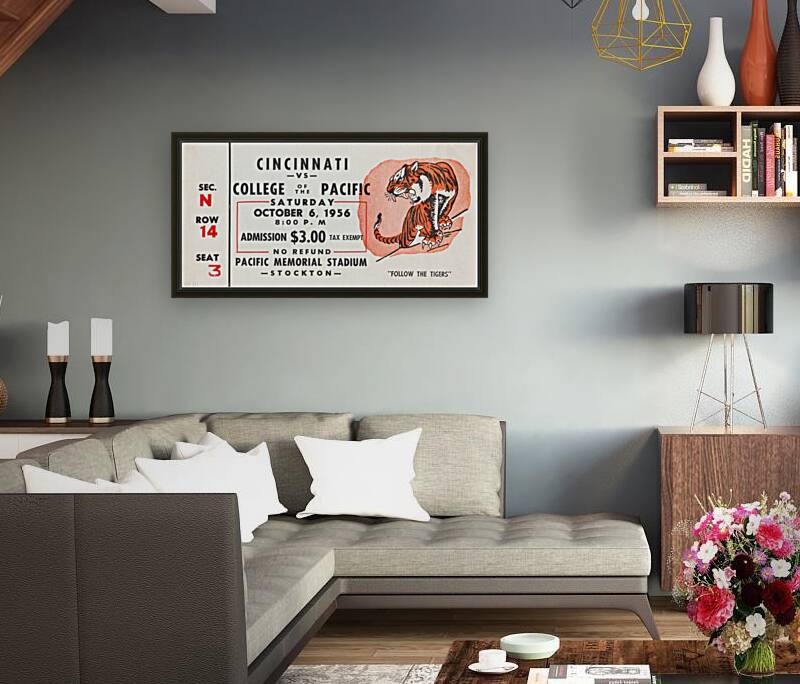 1956 Pacific vs. Cincinnati Football Ticket Art Reproduction