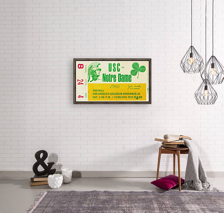 1966 USC vs. Notre Dame Football Ticket Art Reproduction