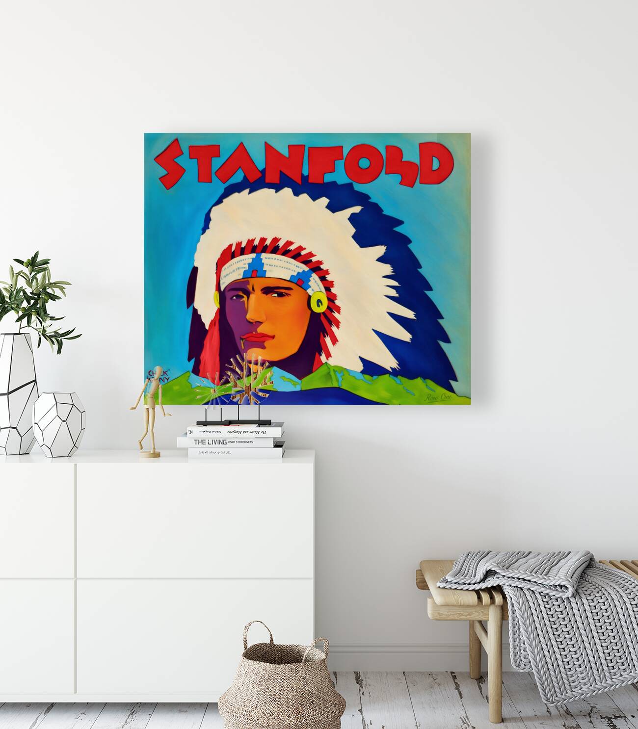 1932 Stanford Indians Art Reproduction
