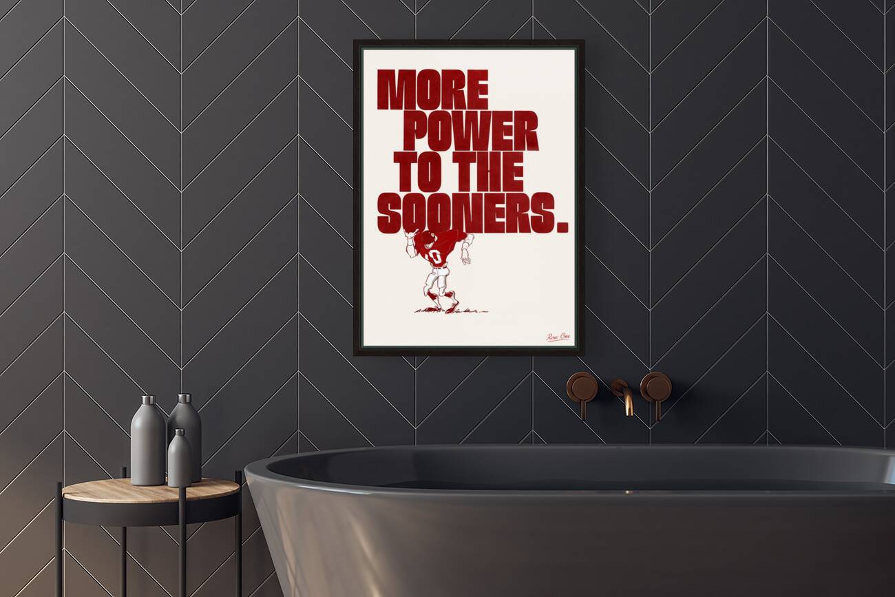 1970s Oklahoma Sooners Football Art Reproduction