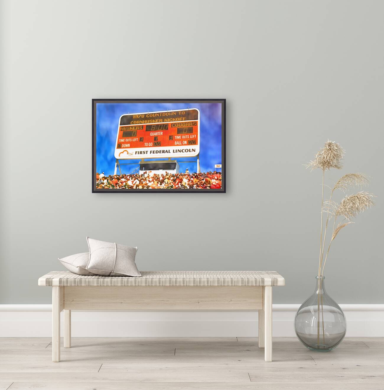 1977-78 Nebraska Cornhuskers Scoreboard Art Reproduction