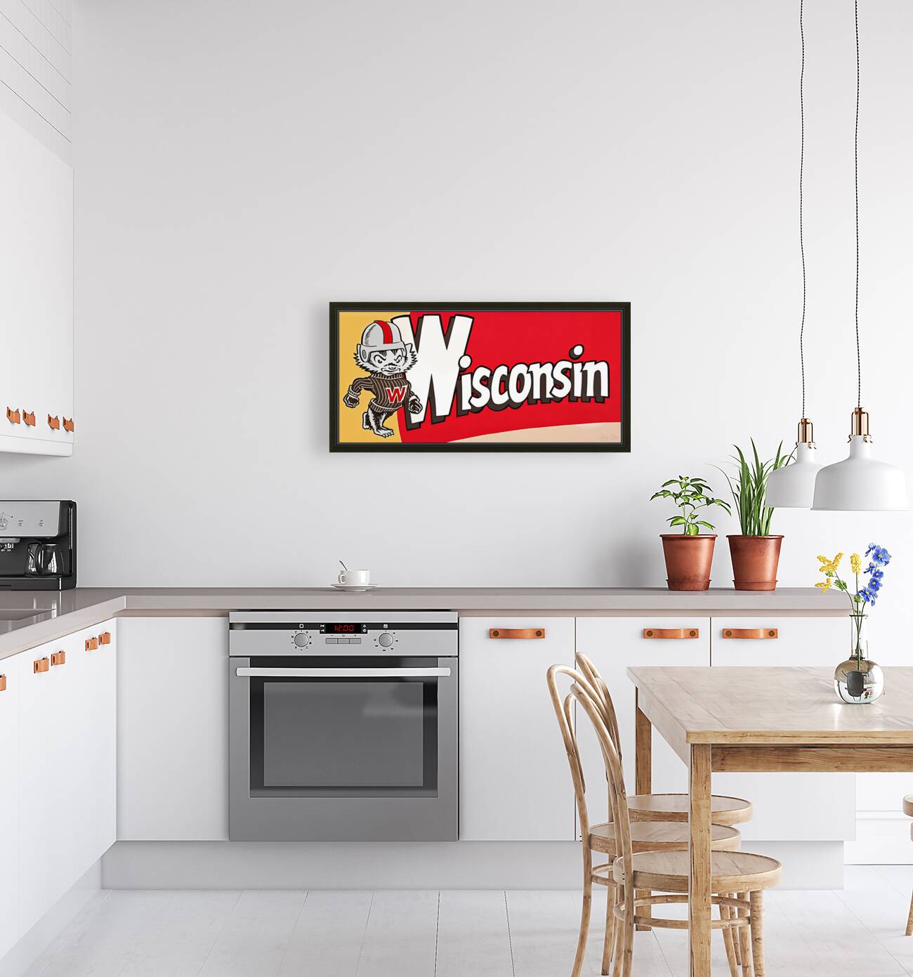 1950s Wisconsin Badgers Football Art Reproduction