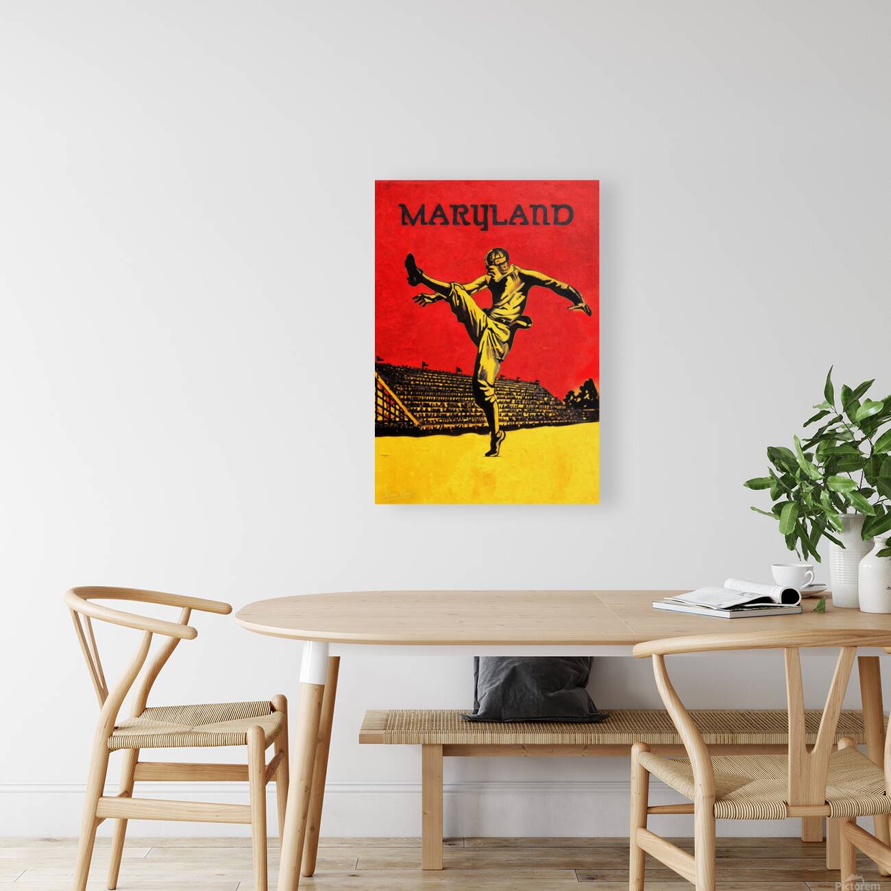 1920s Maryland Terps Football Art Remix Reproduction