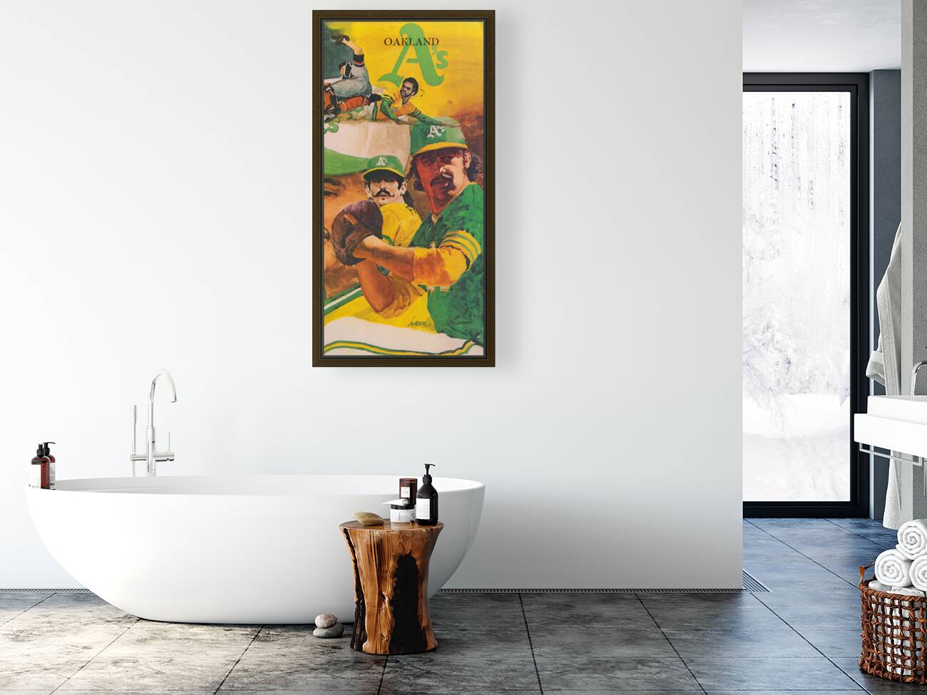 1973 Oakland As Art  Reproduction