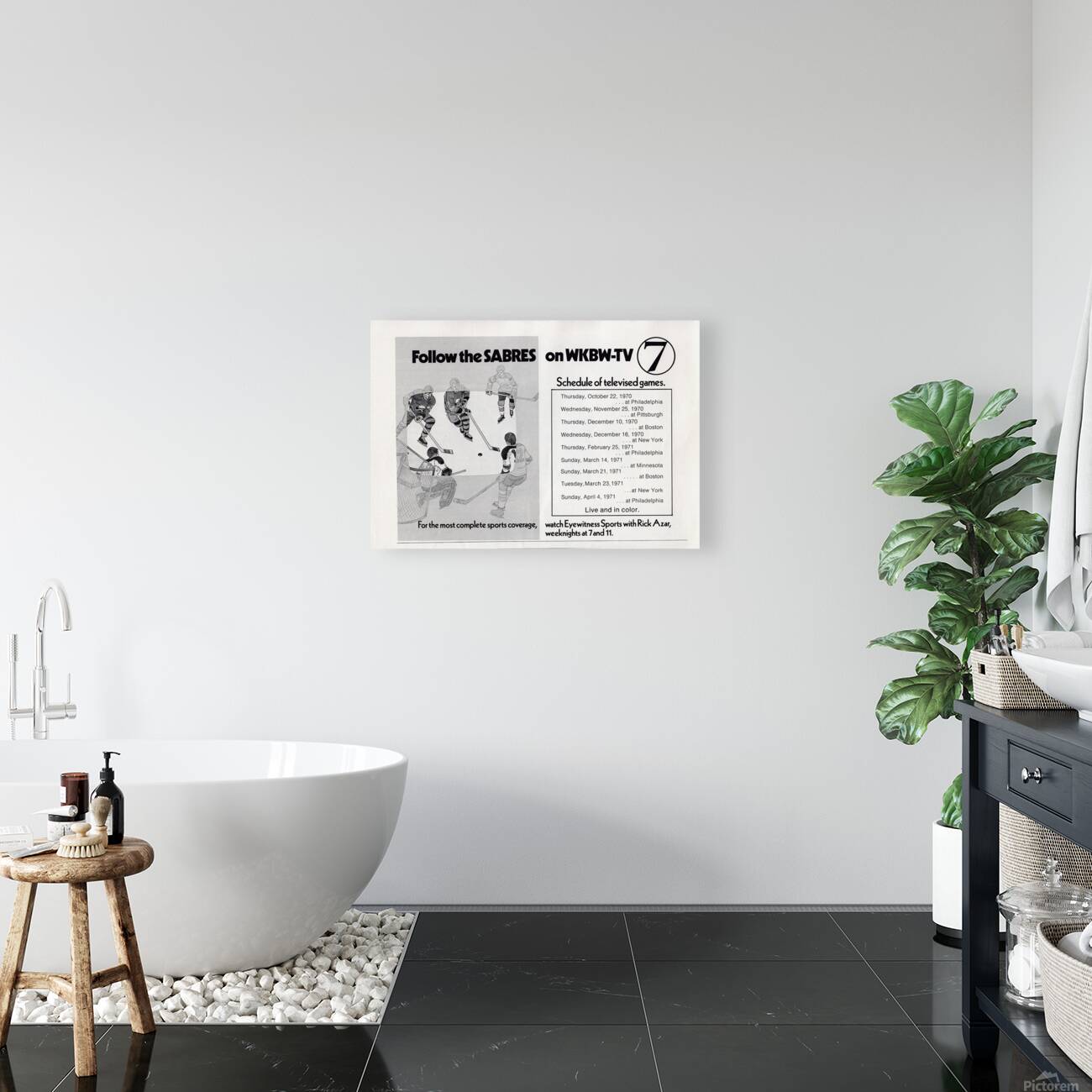 1971 Buffalo Sabres WKBW TV 7 Ad Reproduction