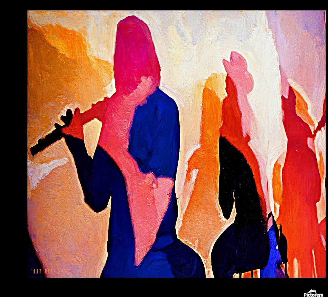 1973 Musicians Abstract Art Reproduction