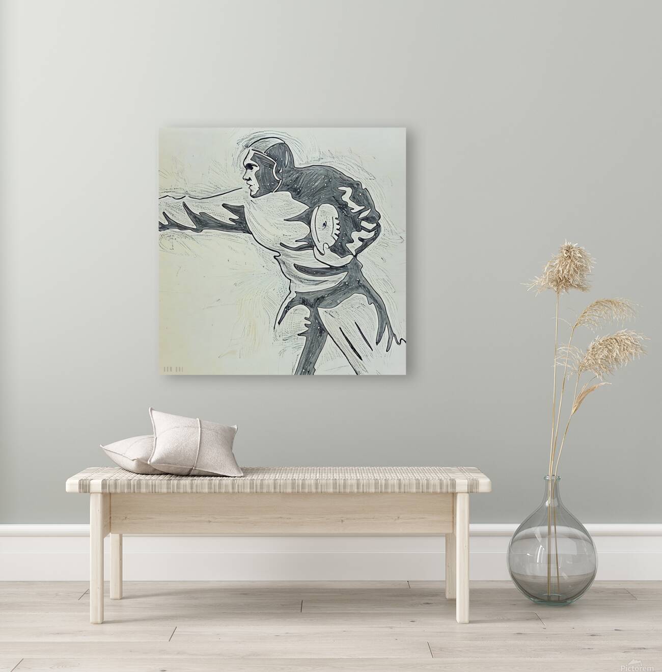 Early 1900s Football Sketch Reproduction