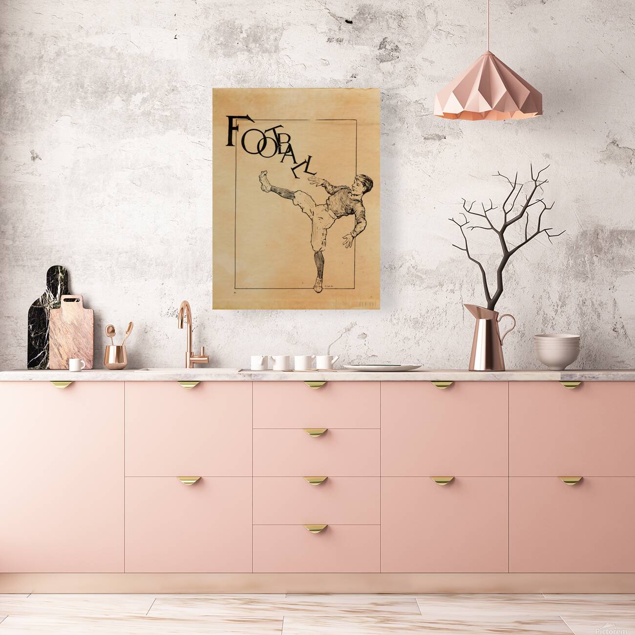 Early 1900s Football Kicker Art Reproduction