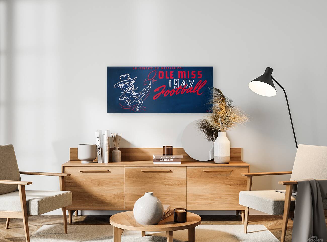 1947 Ole Miss Colonel Reb Football Art Reproduction