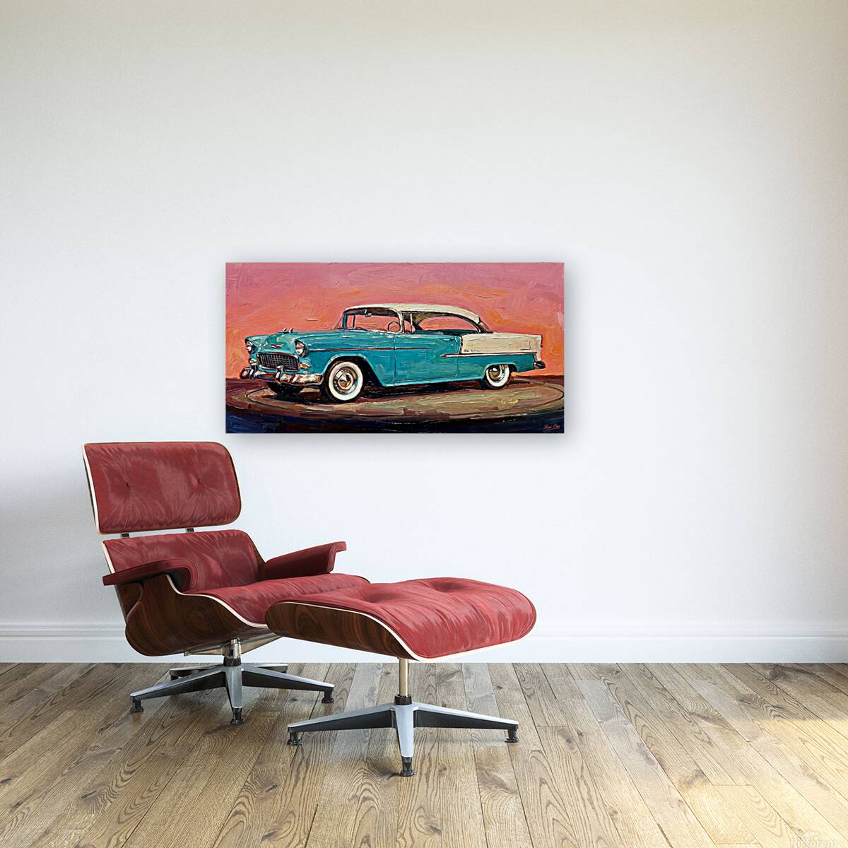 Car and Sunset Reproduction