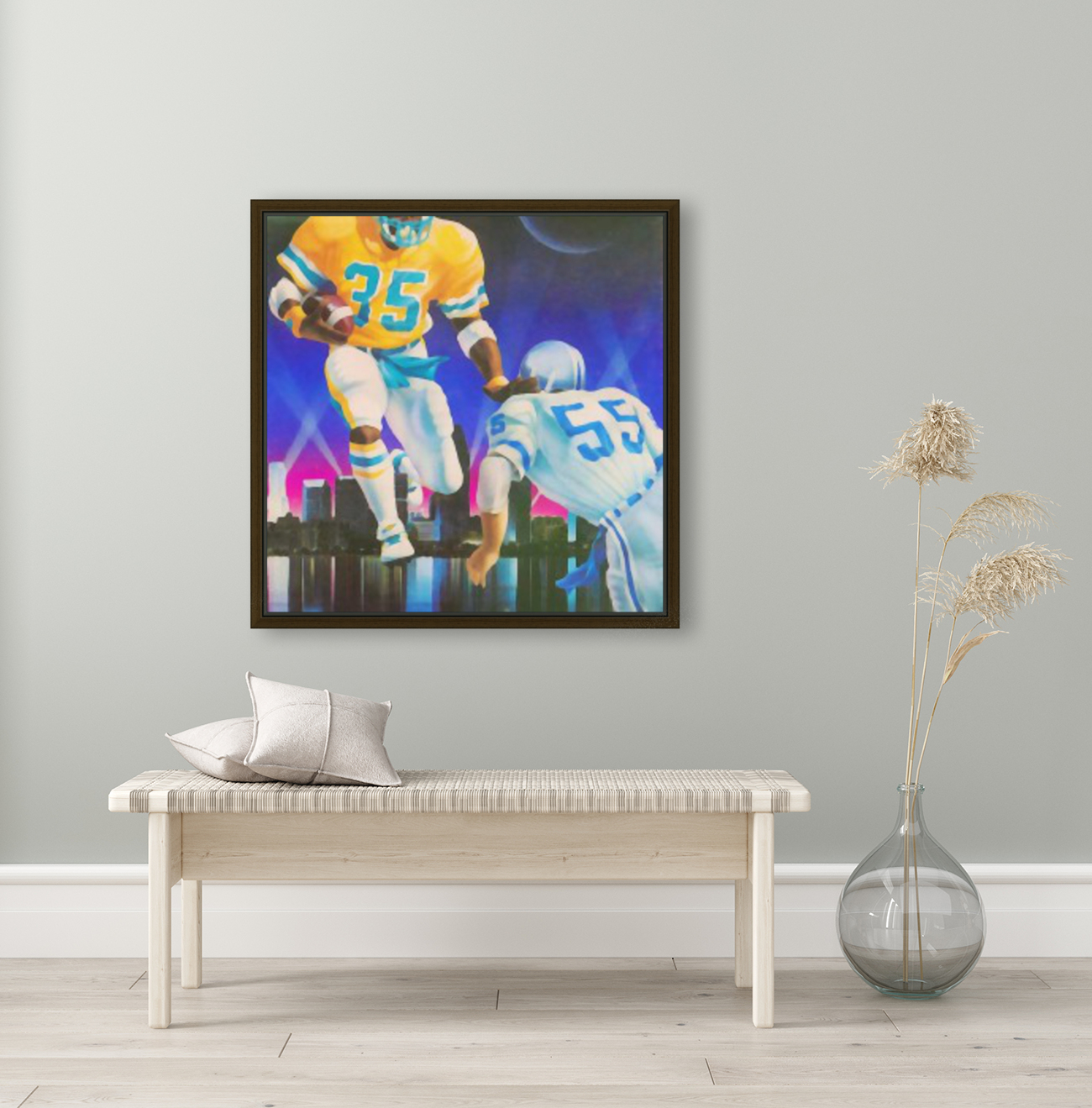 1980s Miami Orange Bowl Football Art Reproduction