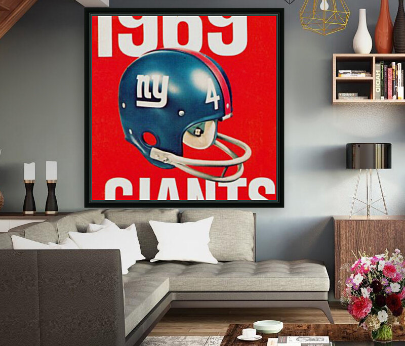 1969 new york giants football poster by Row One Brand Wall Art