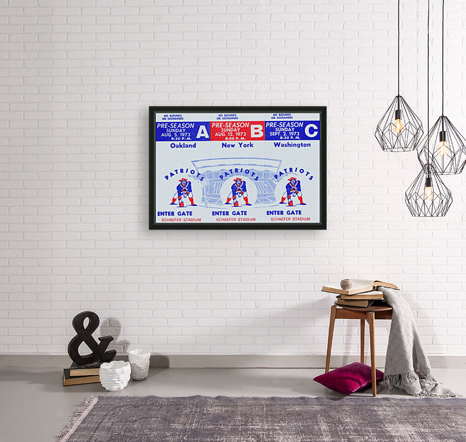 1973 New England Patriots Season Tickets Reproduction