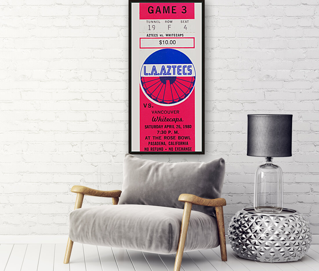 1980 LA Aztecs Soccer Ticket Stub Art Reproduction