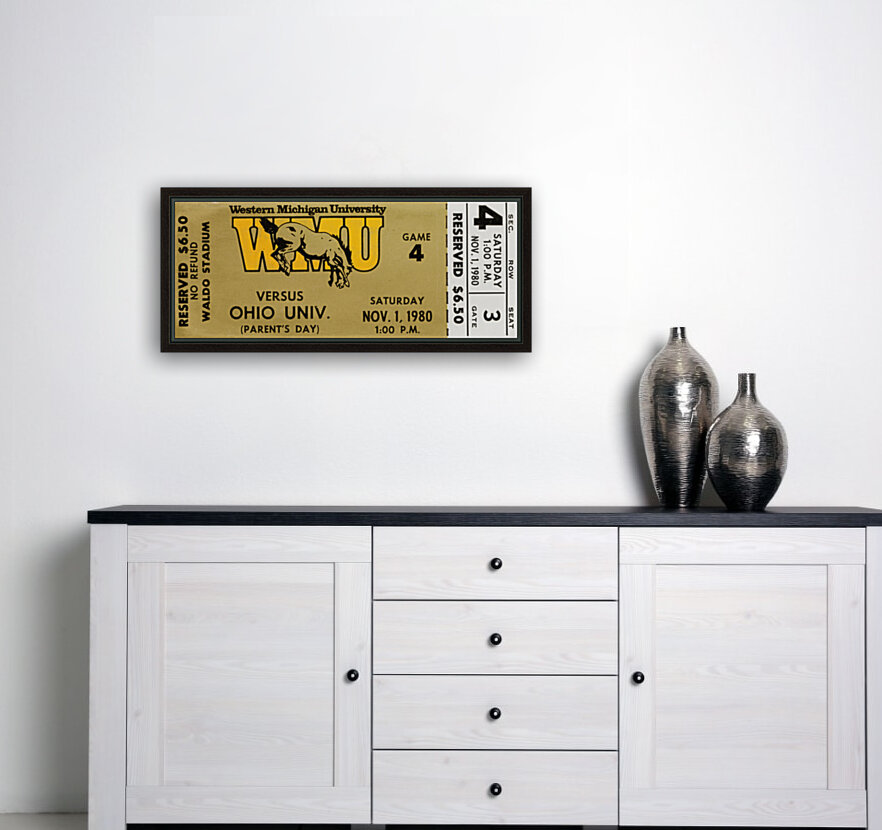 1980 Western Michigan vs. Ohio Football Ticket Stub Canvas Reproduction