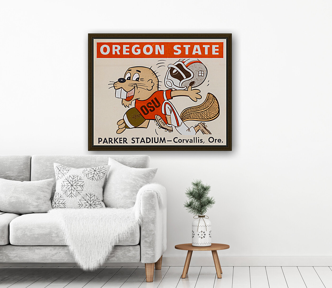 1970 Oregon State Beaver Ticket Stub Remix Art Reproduction