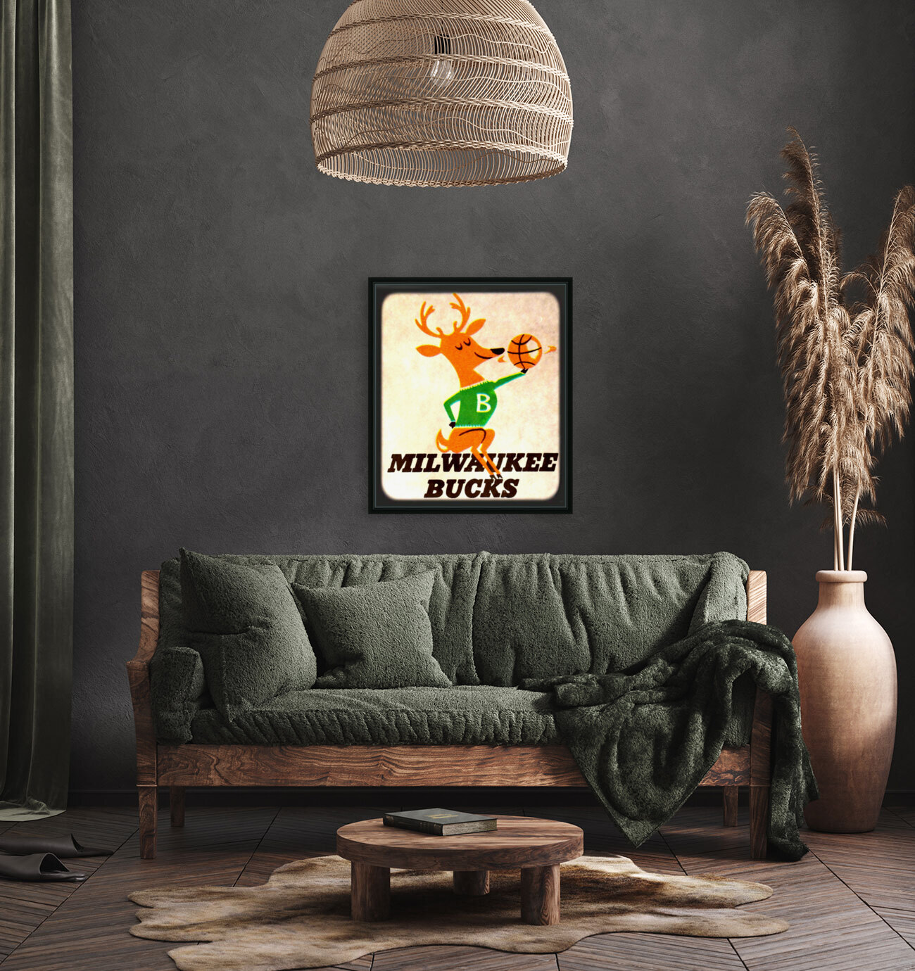 1972 Milwaukee Bucks Viewfinder Slide Basketball Art Reproduction