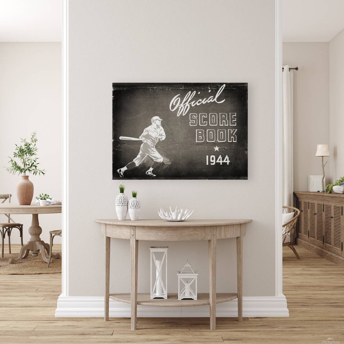 1944 Baseball Score Book Remix Art Reproduction