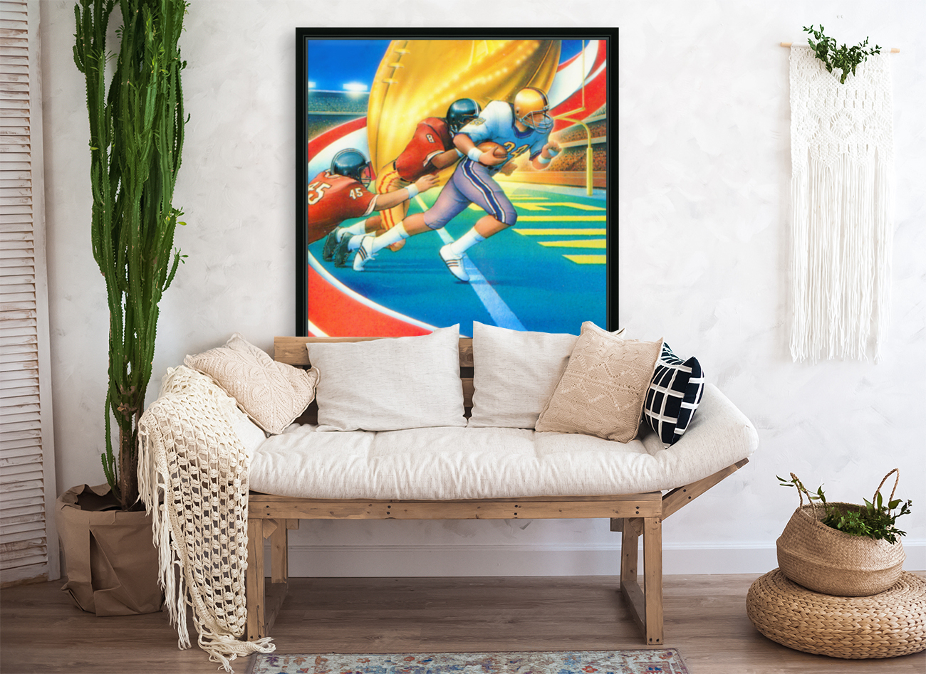 1986 Retro Football Touchdown Art by Row One Brand Wall Art