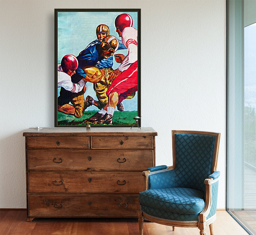 1946 Gridiron Action Football Art  Reproduction