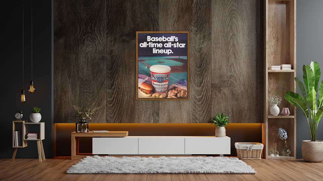 1978 Budweiser Baseball Ad Reproduction