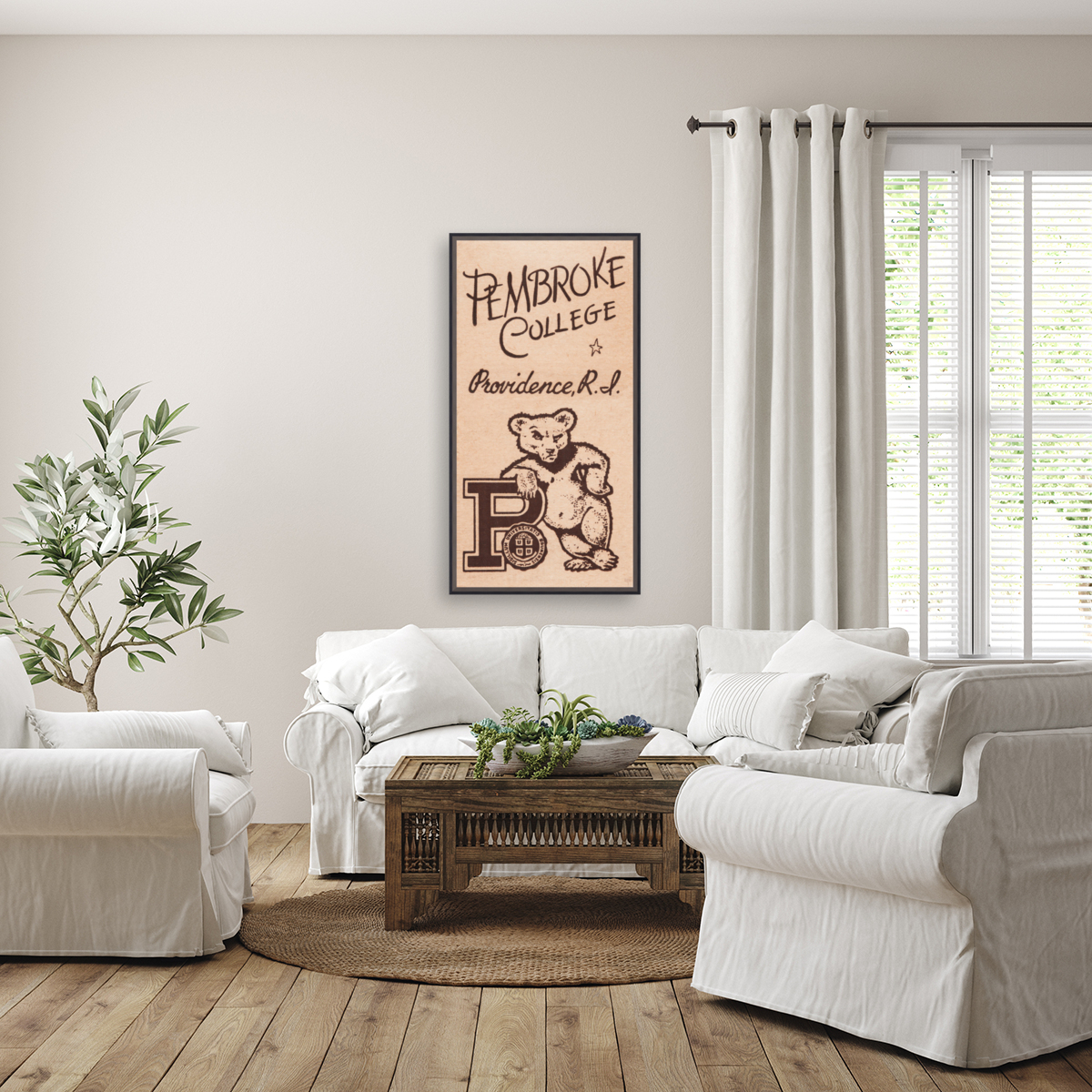 Vintage Pembroke College Art Reproduction