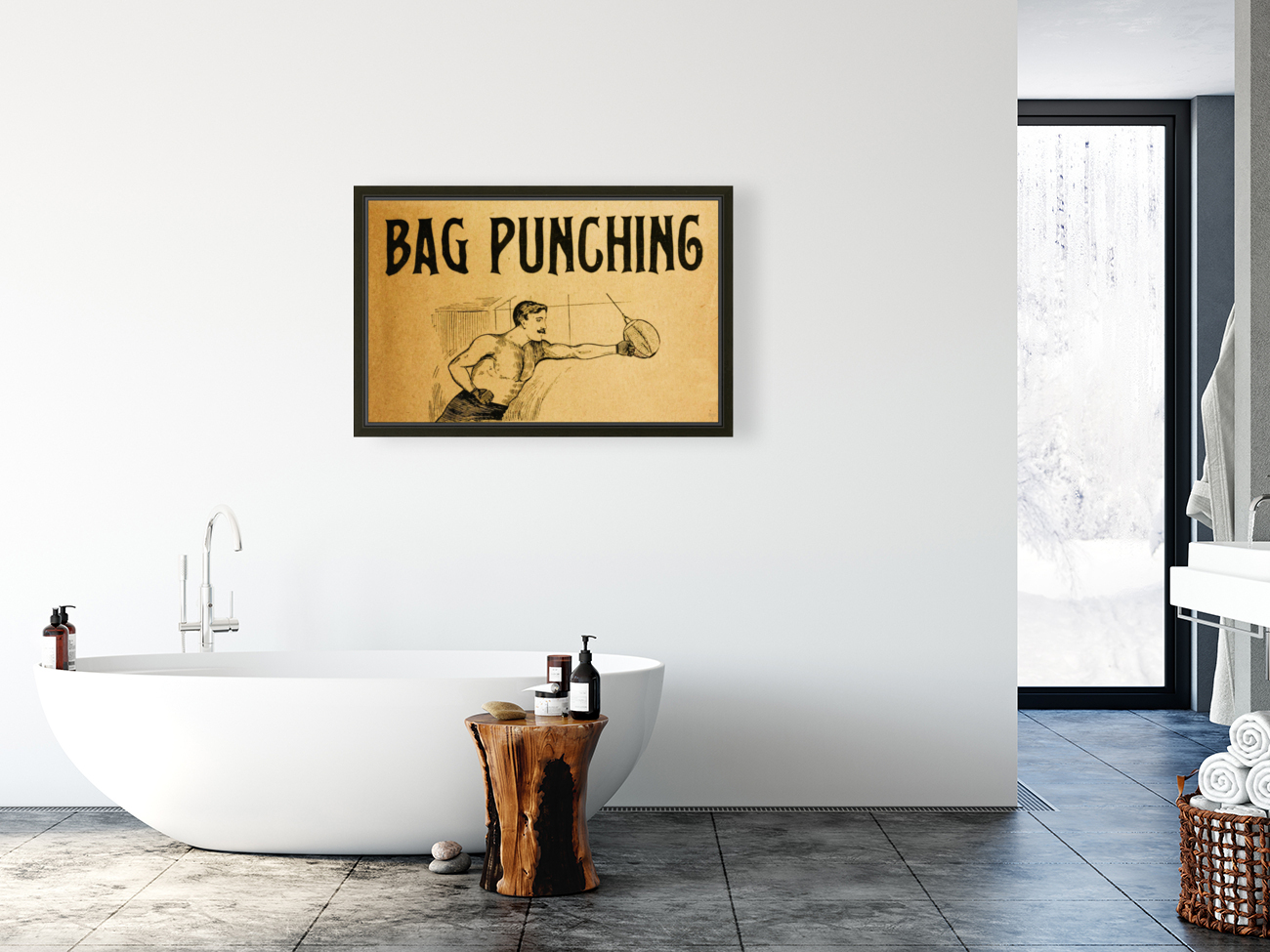 1895 boxing bag punching Reproduction