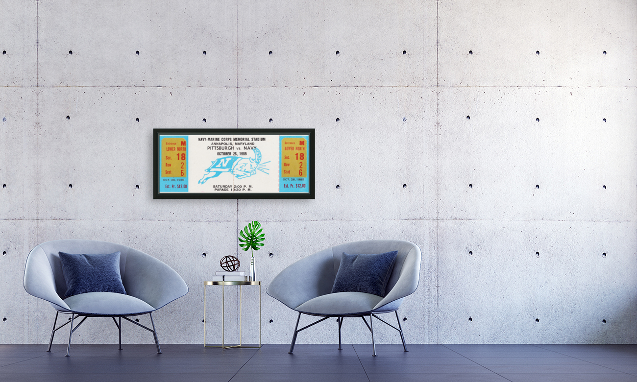 1985 Pittsburgh vs. Navy Football Ticket Art Reproduction