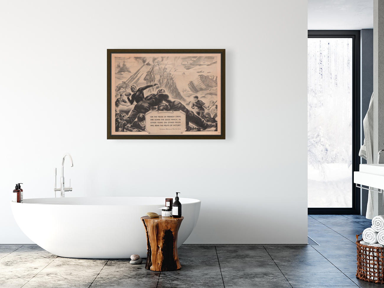 1942 On the Fields of Friendly Strife Football Art Reproduction