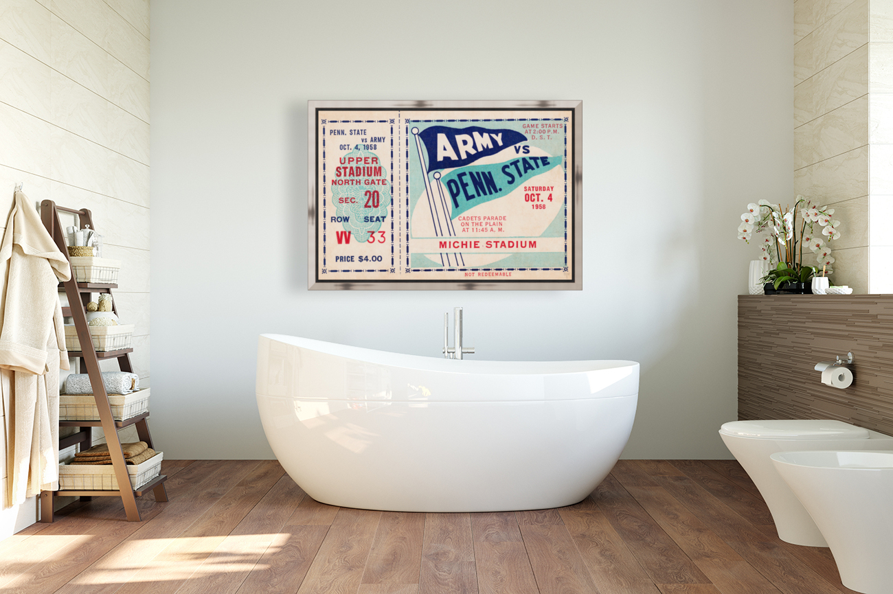 1958 Army vs. Penn State Football Ticket Art Reproduction