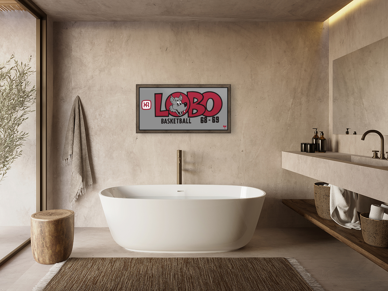 1968 New Mexico Lobos Basketball Art Reproduction