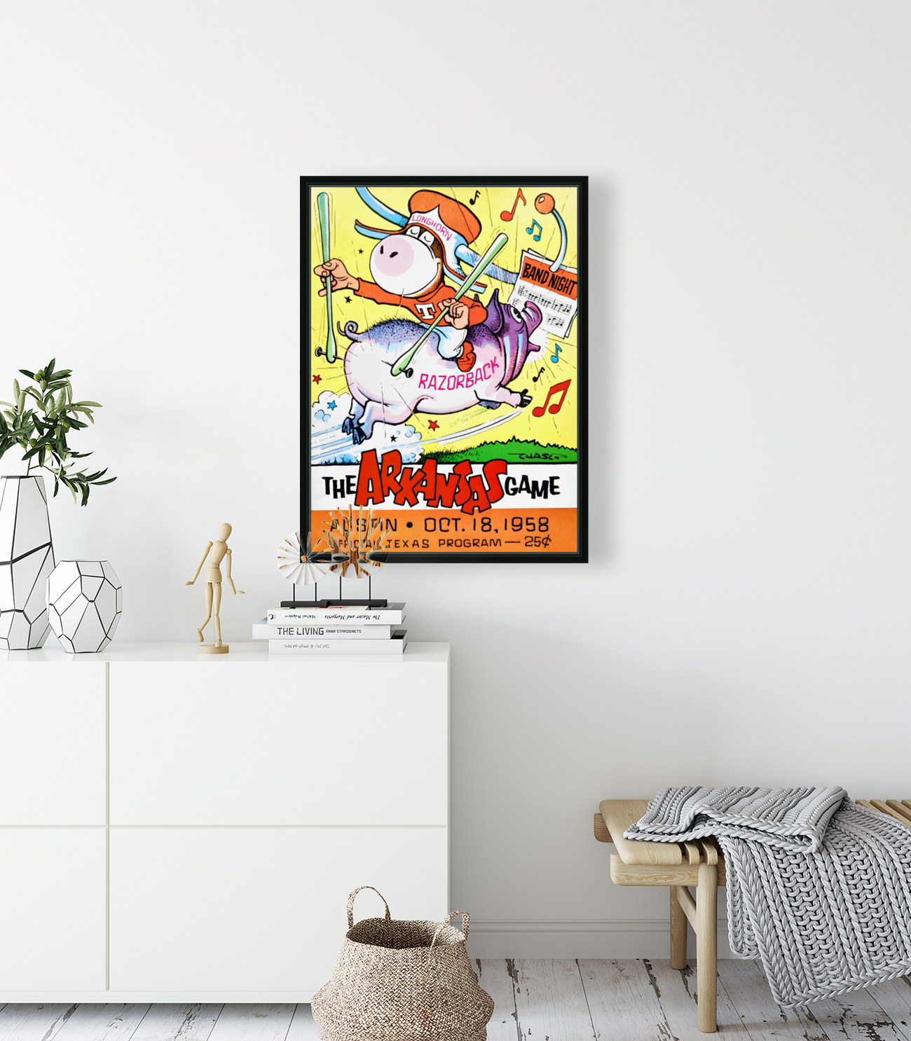 1958 Arkansas Razorbacks vs. Texas Longhorns Cover Art Reproduction