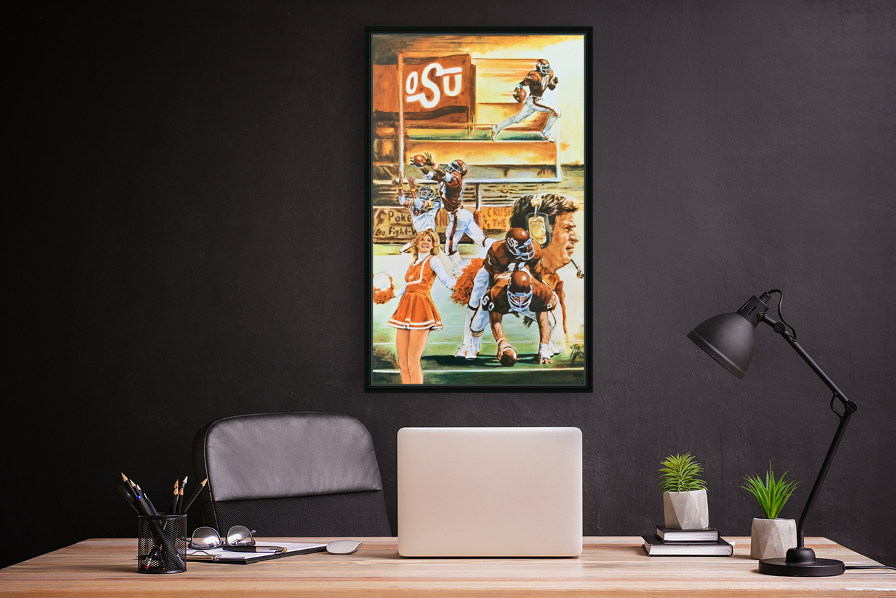 1978 Oklahoma State Cowboys Football Art by Ted Watts by Row One