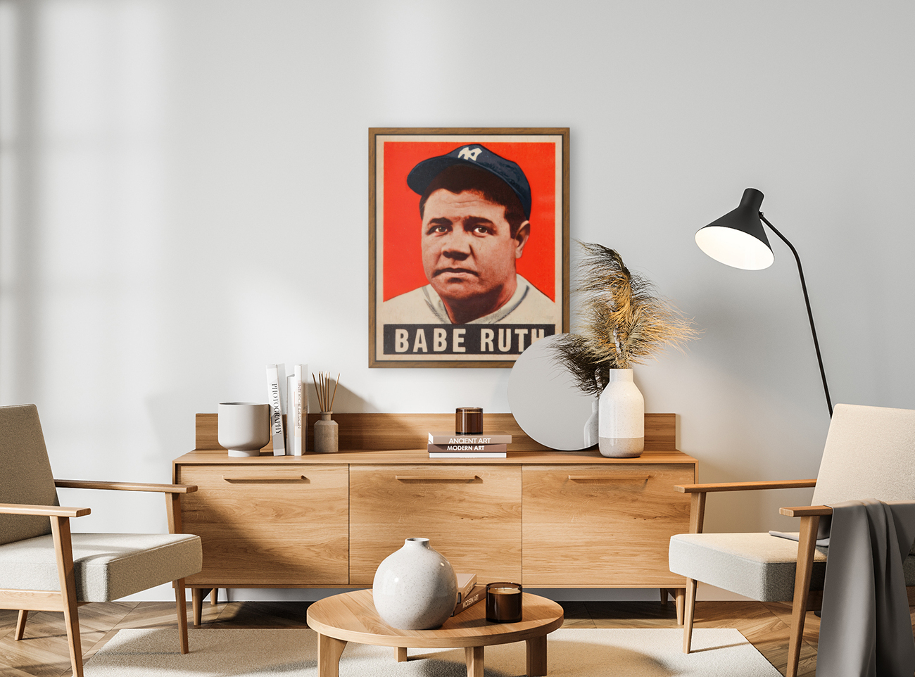 1948 Babe Ruth Baseball Card Art Print by Row One Brand Wall Art