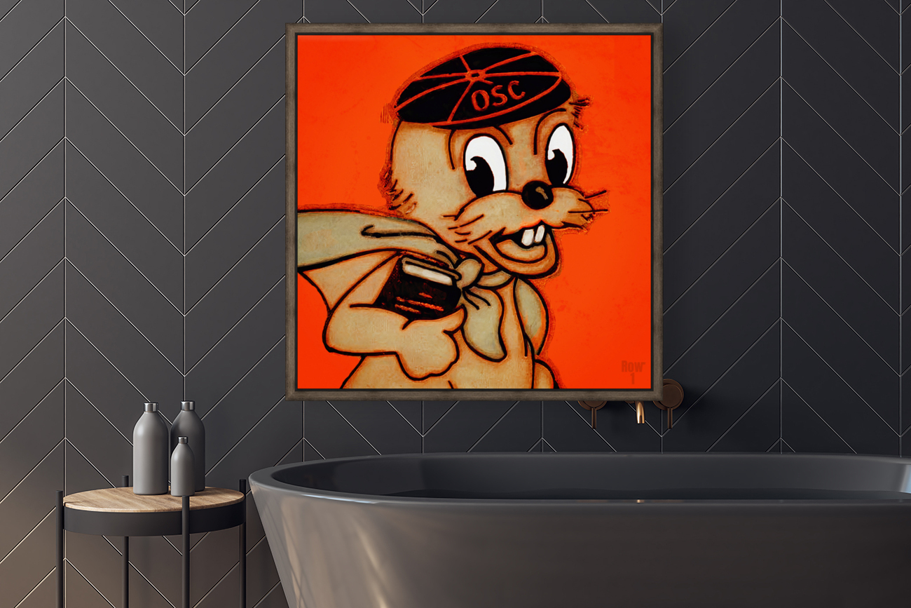 Vintage Oregon State Beaver Cartoon Art Reproduction