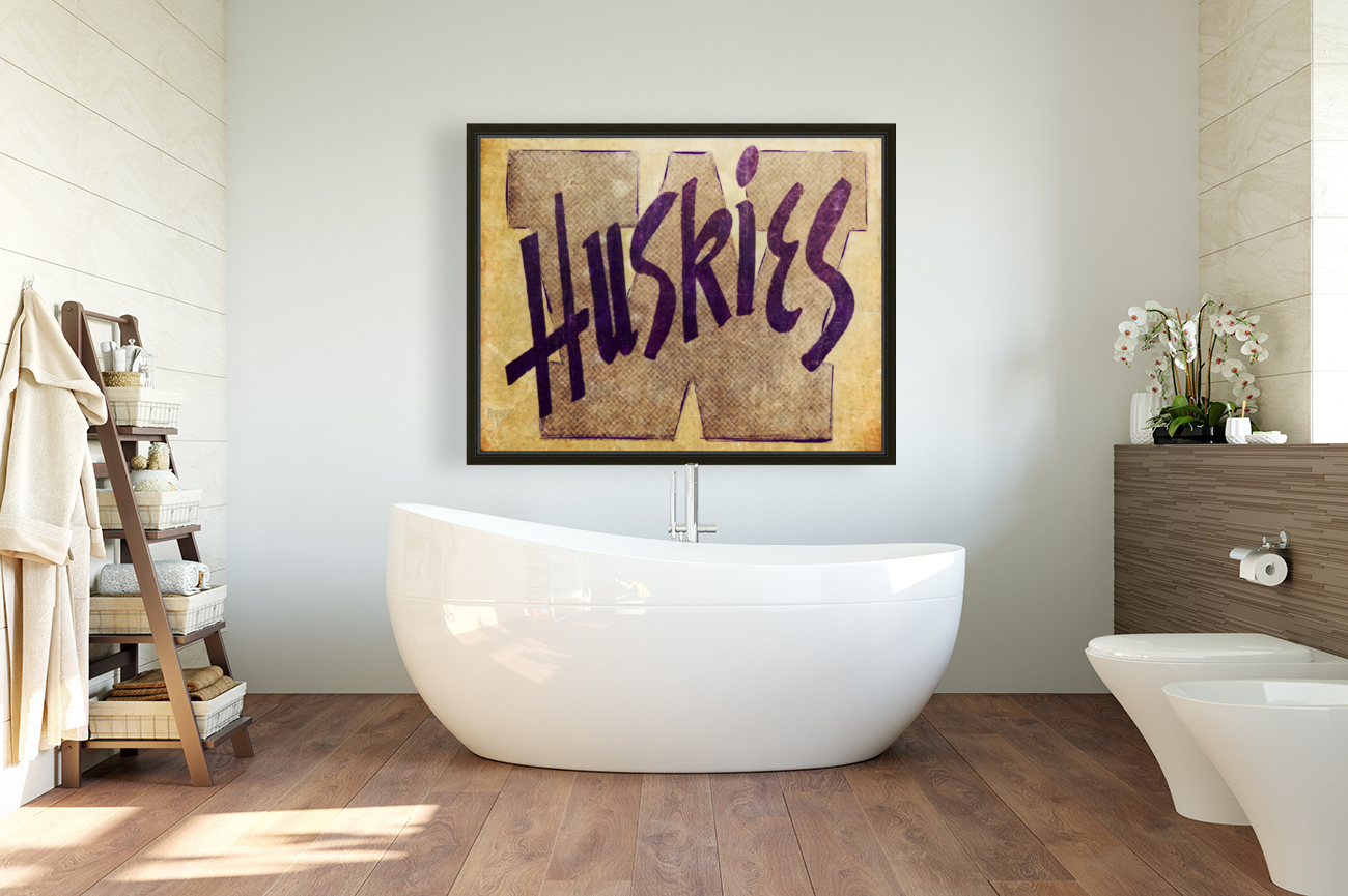 Washington Huskies Throwback Art Reproduction