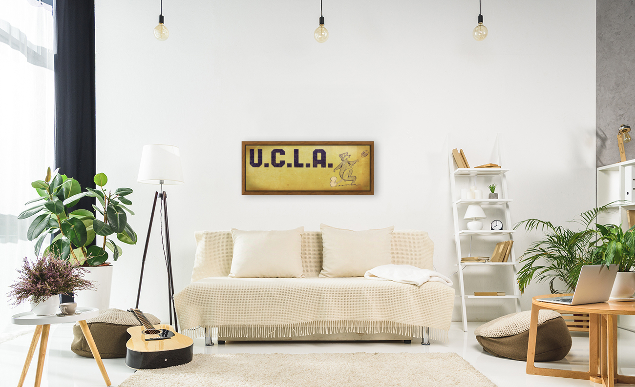 Vintage UCLA Bruins Football Cartoon Reproduction